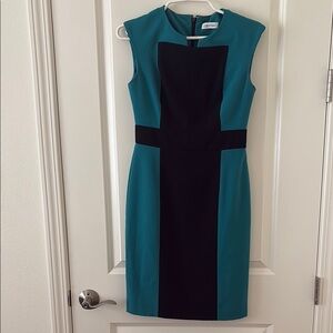 Calvin Klein Blue Sheath Midi Dress for Work